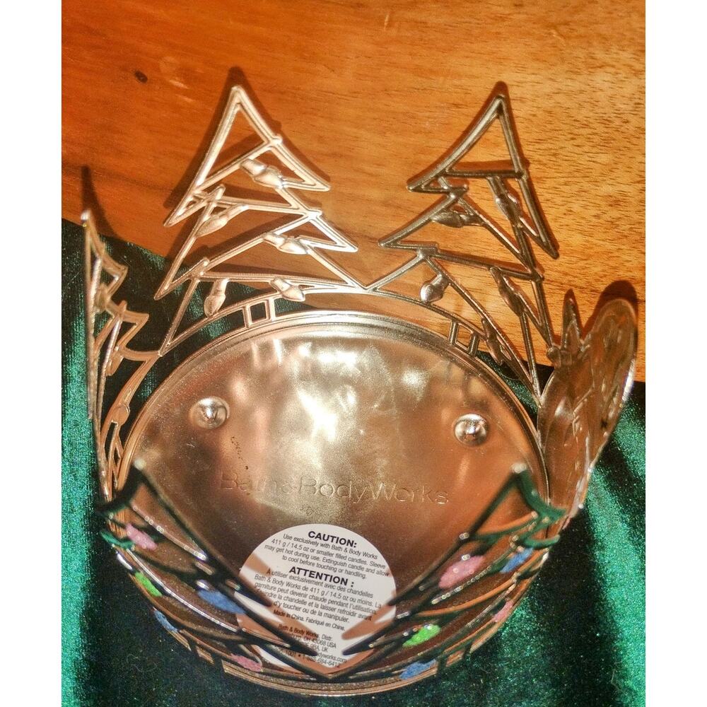 Bath & Body Works Penguin & Pine Tree 3-Wick Candle Holder - Picture 2 of 2